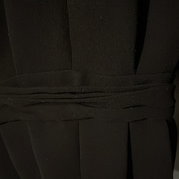 Zara Tied Bow Sleeve Puff Shoulder Black Belted Frock Coat Black M - Picture 8 of 16